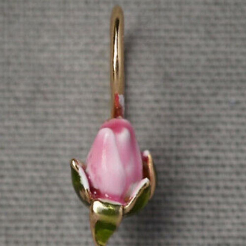 18k Yellow Gold Plated Pretty Flower Drop Earrings for Women A Pair/set - Picture 2 of 2
